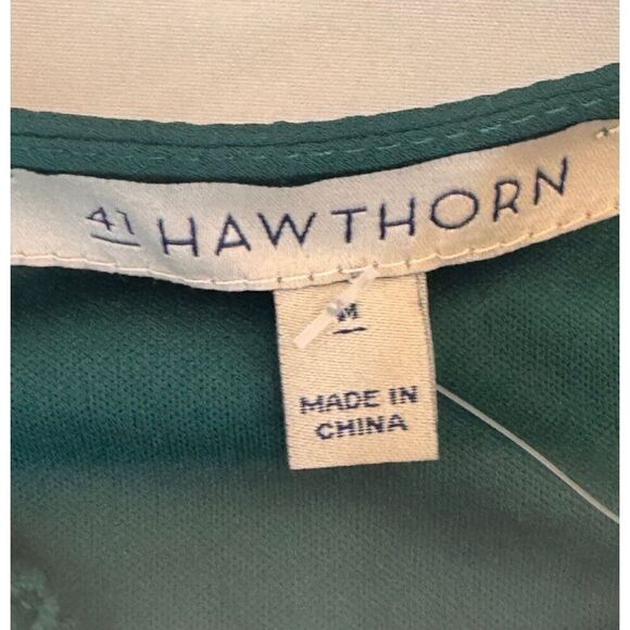 Hawthorn 41 Green Crochet-Detail Sleeveless Dress Sz M EUC Elastic Waist Spring - Picture 7 of 11